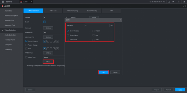 altro per Configurare il Motion Detection su NVR Dahua