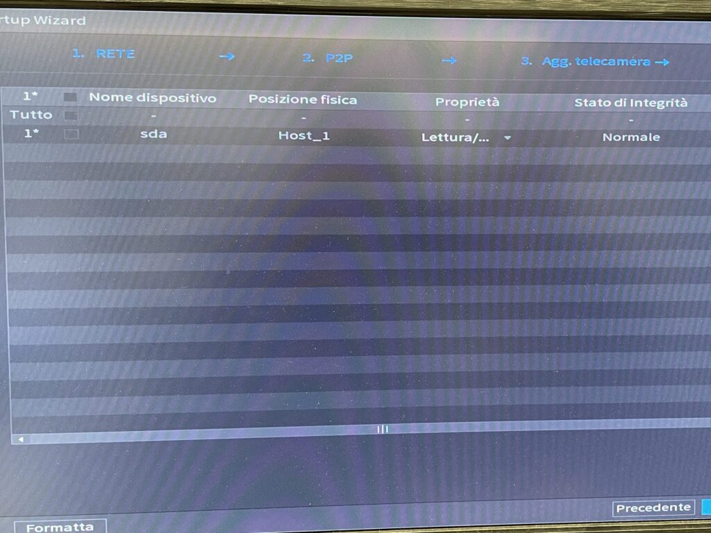 hard disk prima configurazione xvr/nvr Dahua