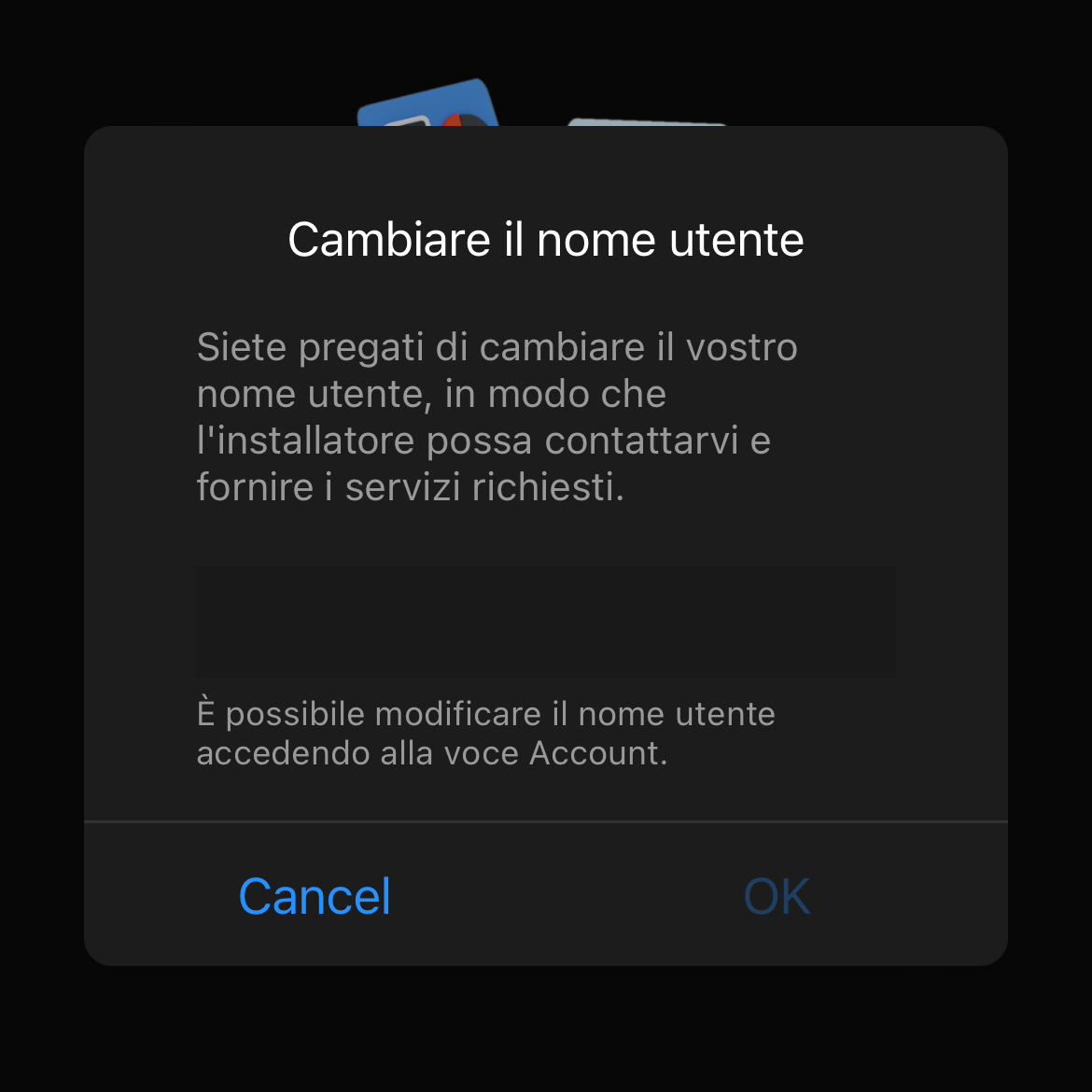 selezionare nome utente per Aggiungere nvr xvr dahua su App DMSS
