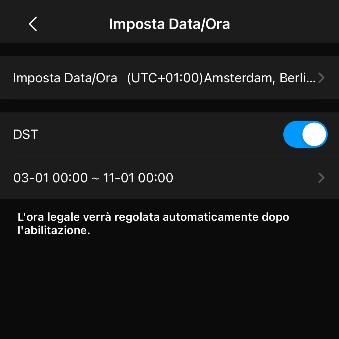 seleziona ora e data per Aggiungere nvr xvr dahua su App DMSS