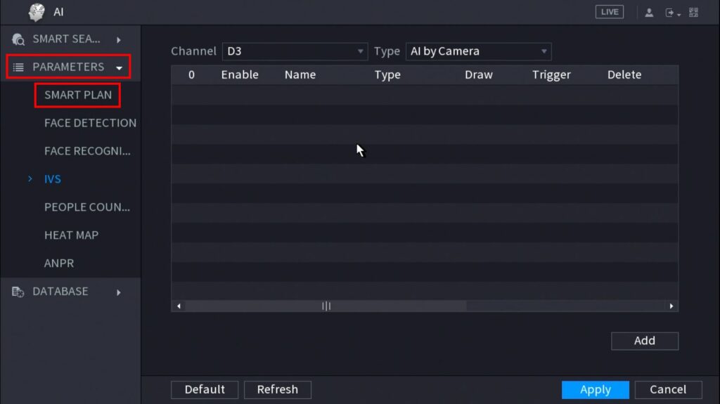 smart plan impostare tripwire nvr dahua